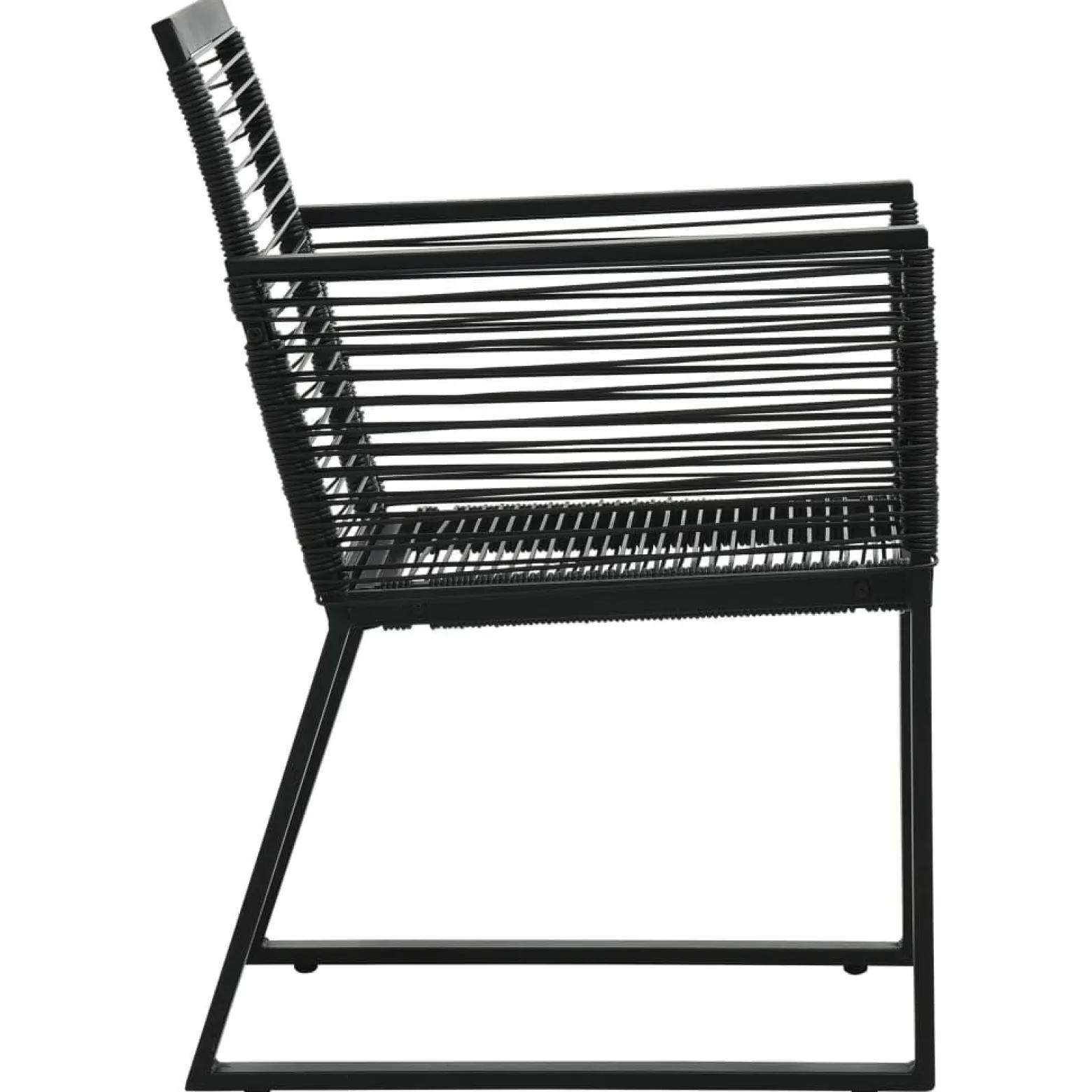 Zestaw mebli ogrodowych Czarny 190 cm table length PVC vidaXL