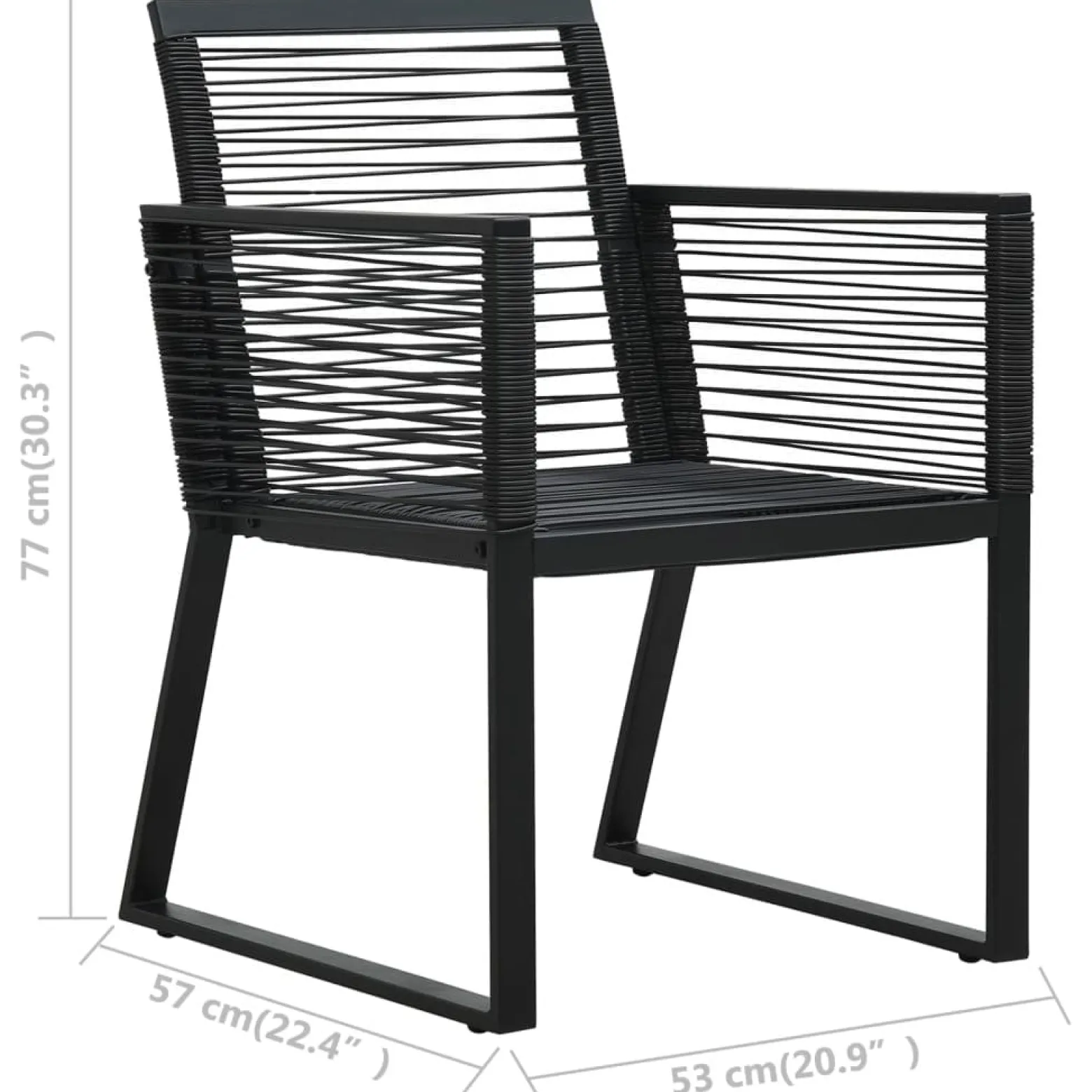 Zestaw mebli ogrodowych Czarny 190 cm table length PVC vidaXL