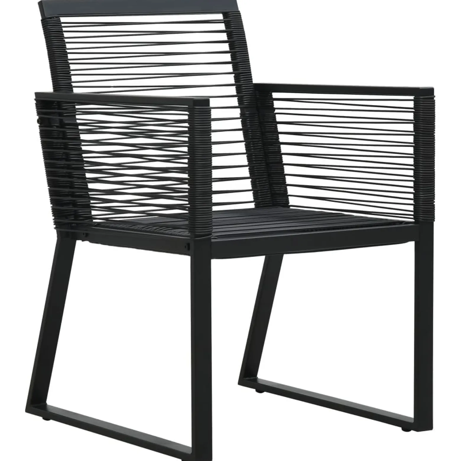 Zestaw mebli ogrodowych Czarny 190 cm table length PVC vidaXL