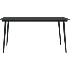 Zestaw mebli ogrodowych Czarny 190 cm table length PVC vidaXL