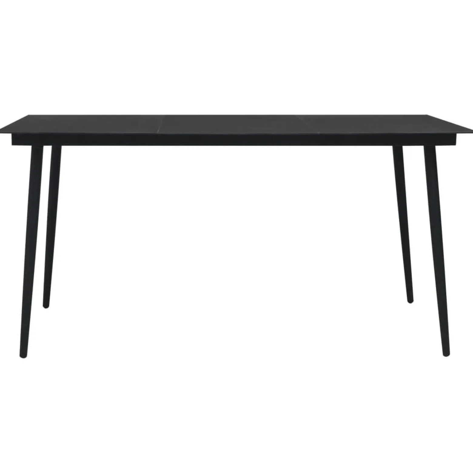 Zestaw mebli ogrodowych Czarny 190 cm table length PVC vidaXL