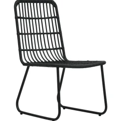 Zestaw mebli ogrodowych Czarny 190 cm table length Technorattan vidaXL