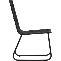 Zestaw mebli ogrodowych Czarny 190 cm table length Technorattan vidaXL