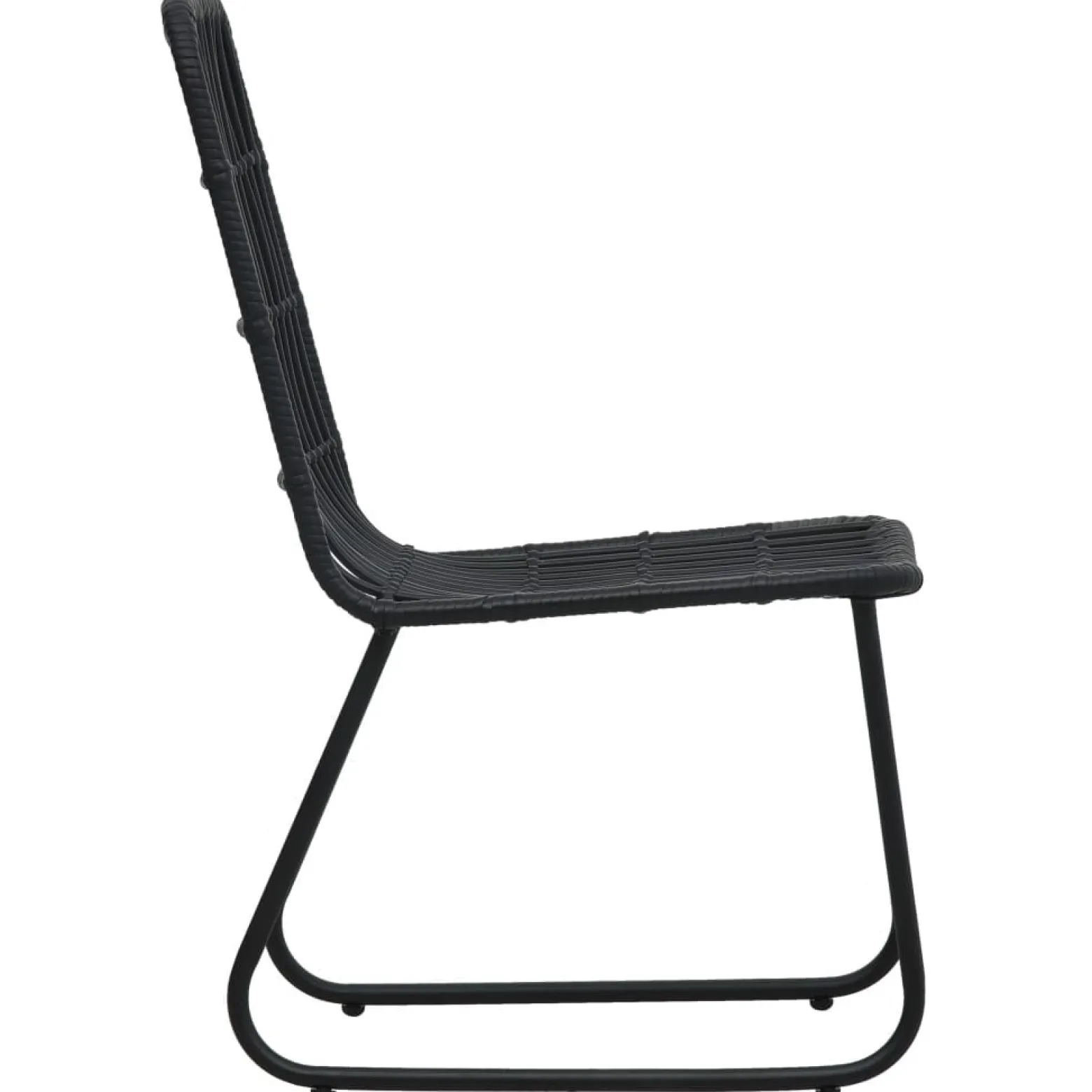 Zestaw mebli ogrodowych Czarny 190 cm table length Technorattan vidaXL