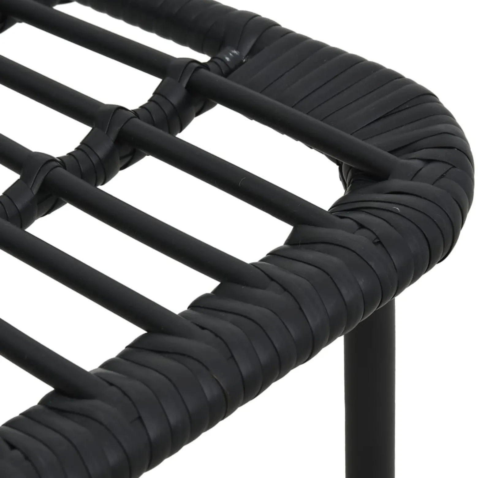 Zestaw mebli ogrodowych Czarny 190 cm table length Technorattan vidaXL