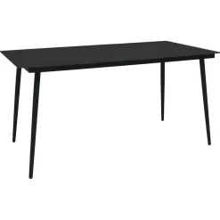 Zestaw mebli ogrodowych Czarny 190 cm table length Technorattan vidaXL