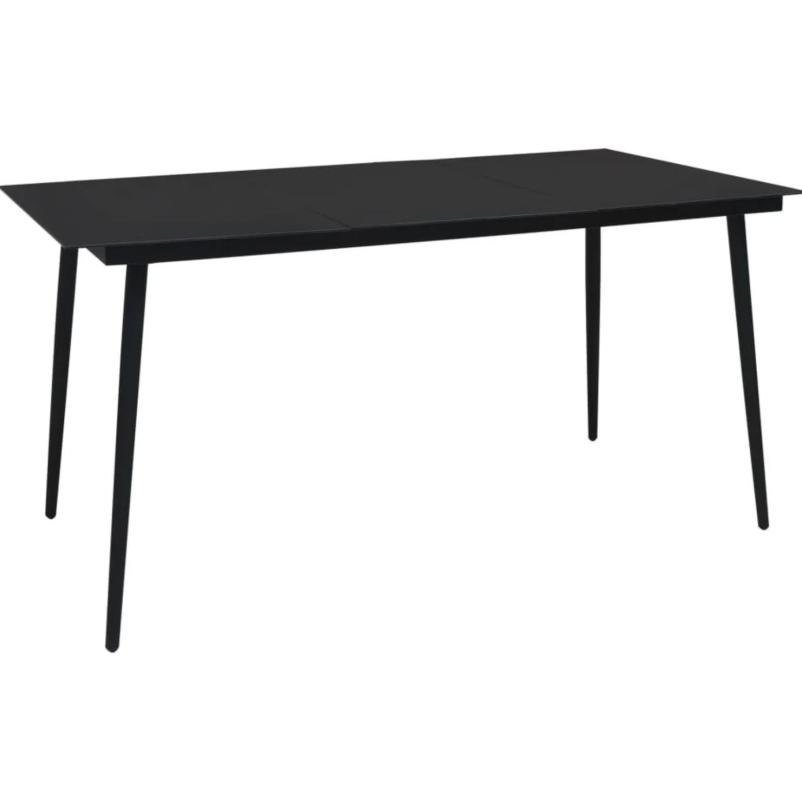 Zestaw mebli ogrodowych Czarny 190 cm table length Technorattan vidaXL