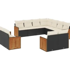 Zestaw mebli ogrodowych czarny technorattan na taras balkon ogród komplet