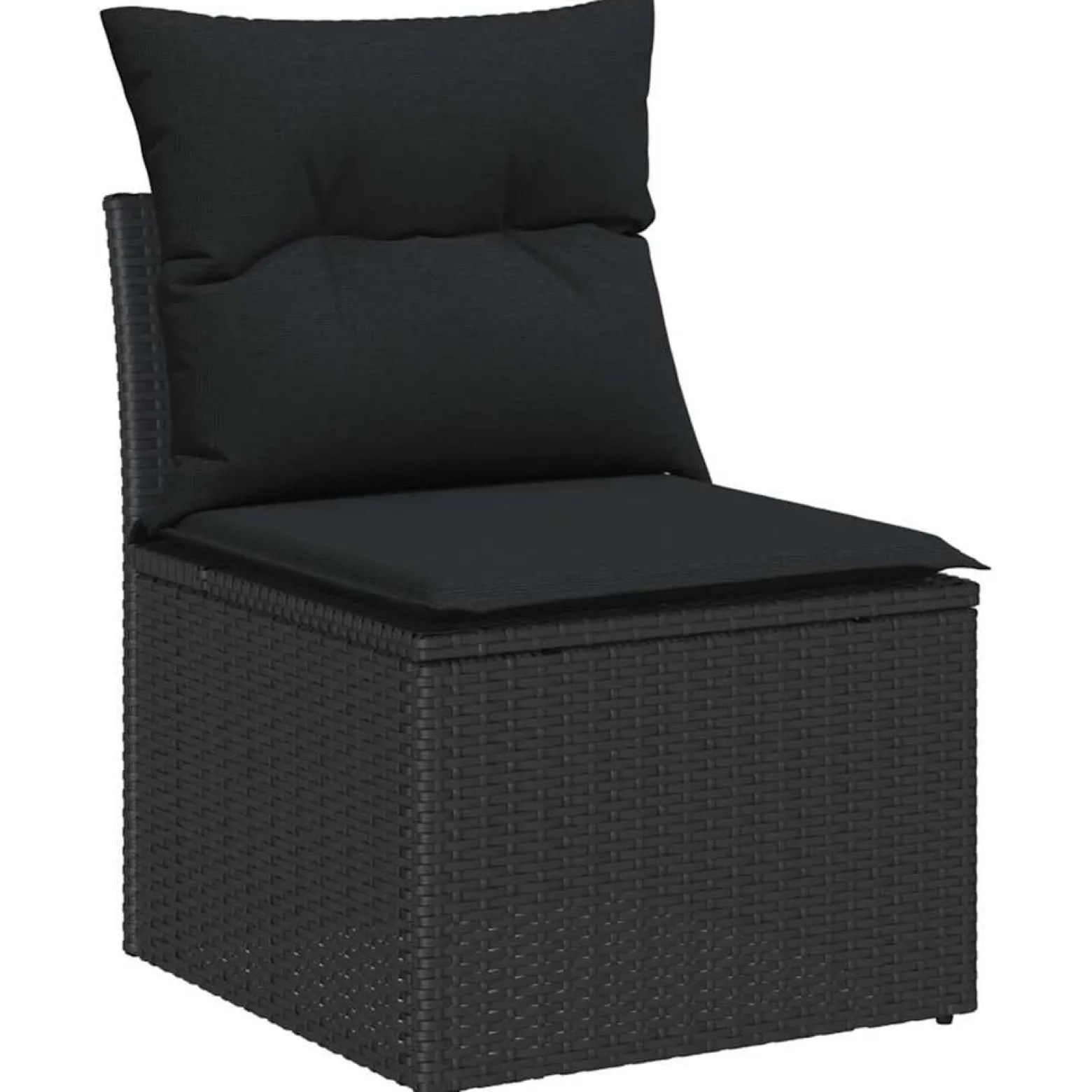 Zestaw Mebli Ogrodowych Komplet Wypoczynkowy Rattan Czarny Na Taras Ogród