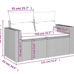 Zestaw Mebli Ogrodowych Komplet Wypoczynkowy Rattan Na Taras Balkon Ogród