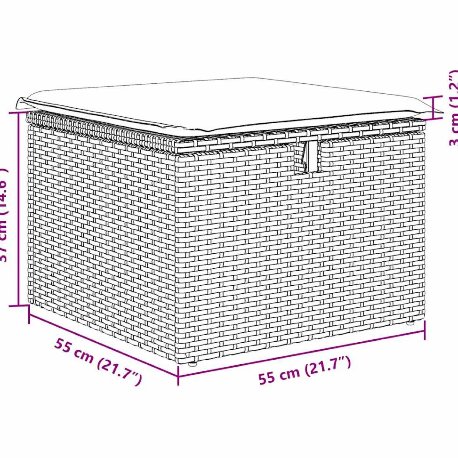 Zestaw Mebli Ogrodowych Komplet Wypoczynkowy Polirattan Czarny Ze Schowkiem
