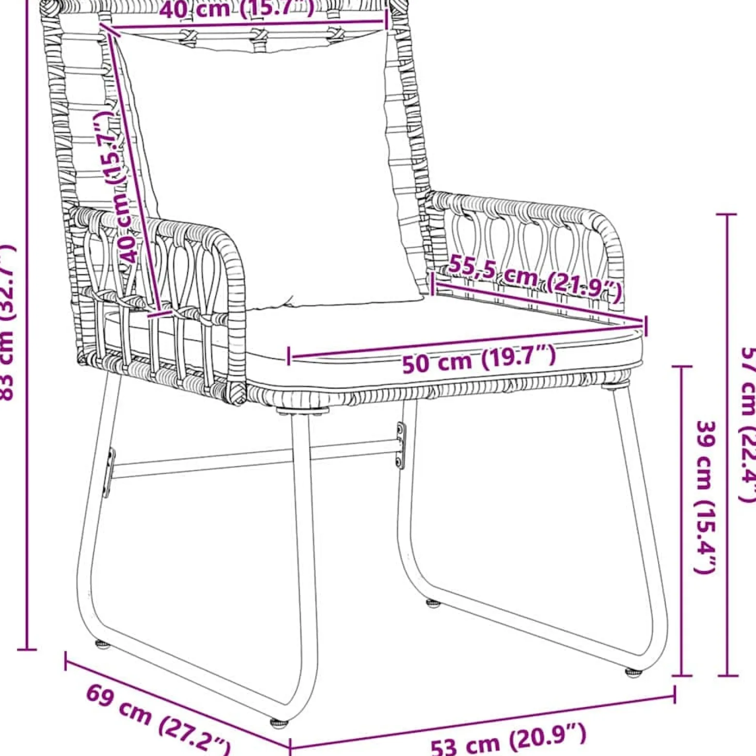 Zestaw Mebli Ogrodowych Krzesła Rattan Poduszki Na Taras I Ogród Na Balkon