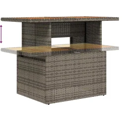 Zestaw Mebli Ogrodowych Modułowy Rattan Szary Sofa na Taras Ogród