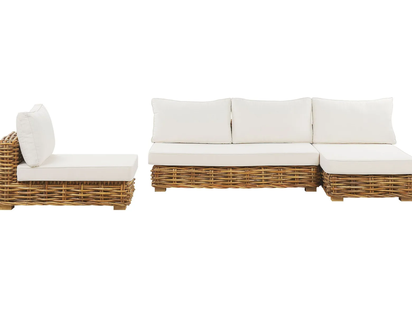 Zestaw mebli ogrodowych 4os rattan brązowy