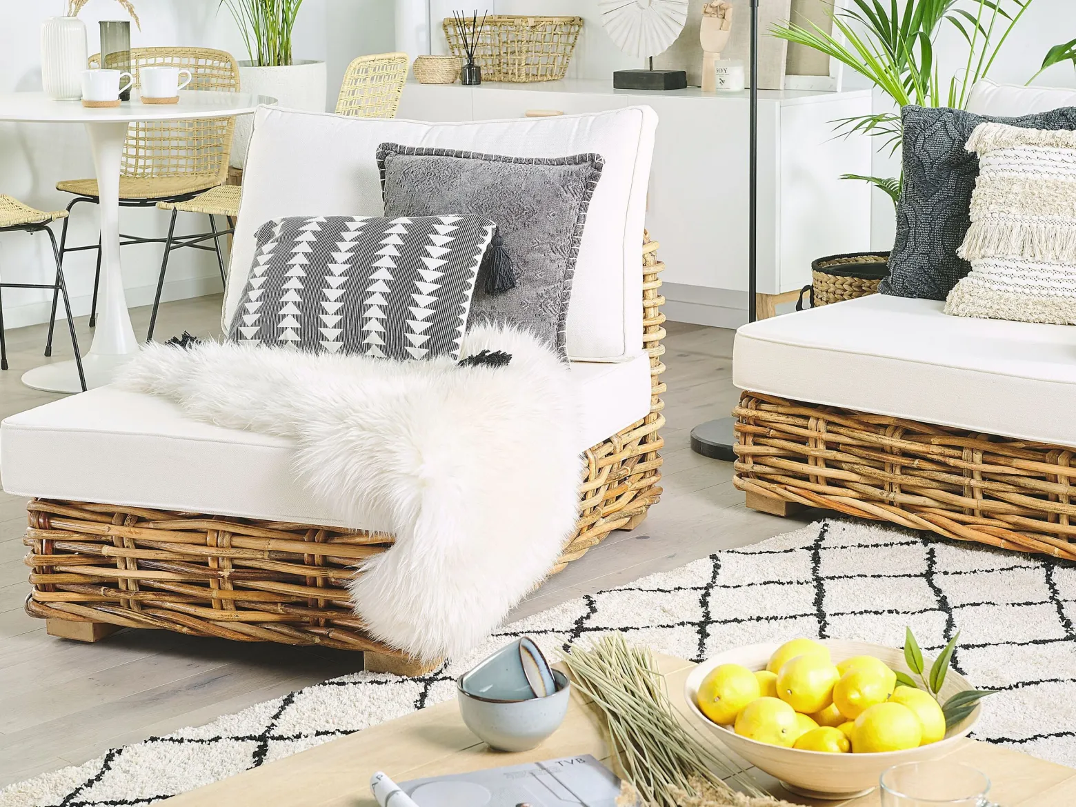 Zestaw mebli ogrodowych 4os rattan brązowy