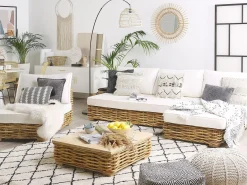 Zestaw mebli ogrodowych 4os rattan brązowy