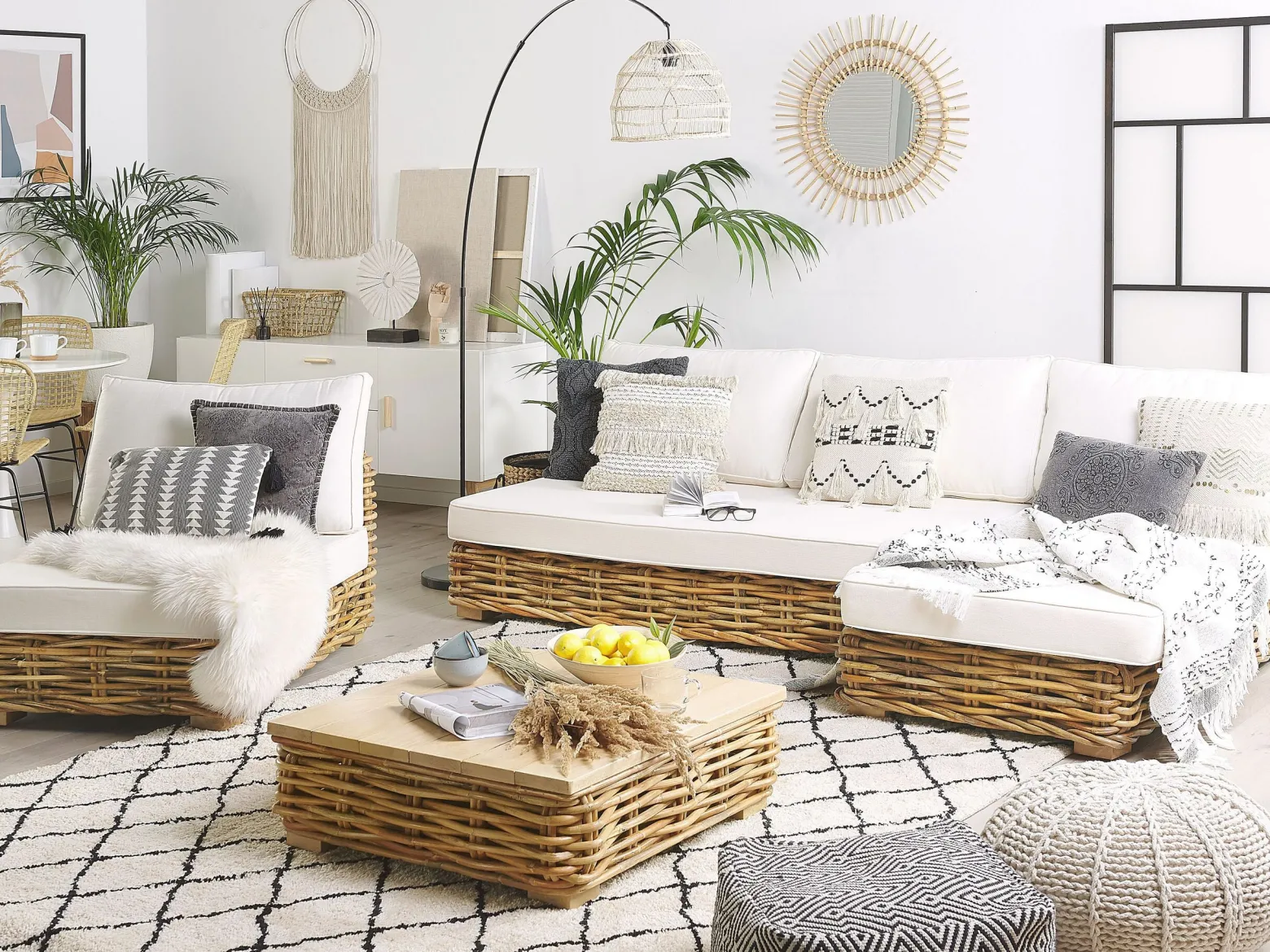 Zestaw mebli ogrodowych 4os rattan brązowy