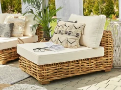 Zestaw mebli ogrodowych 4os rattan brązowy