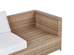 Zestaw mebli ogrodowych rattan złamana biel