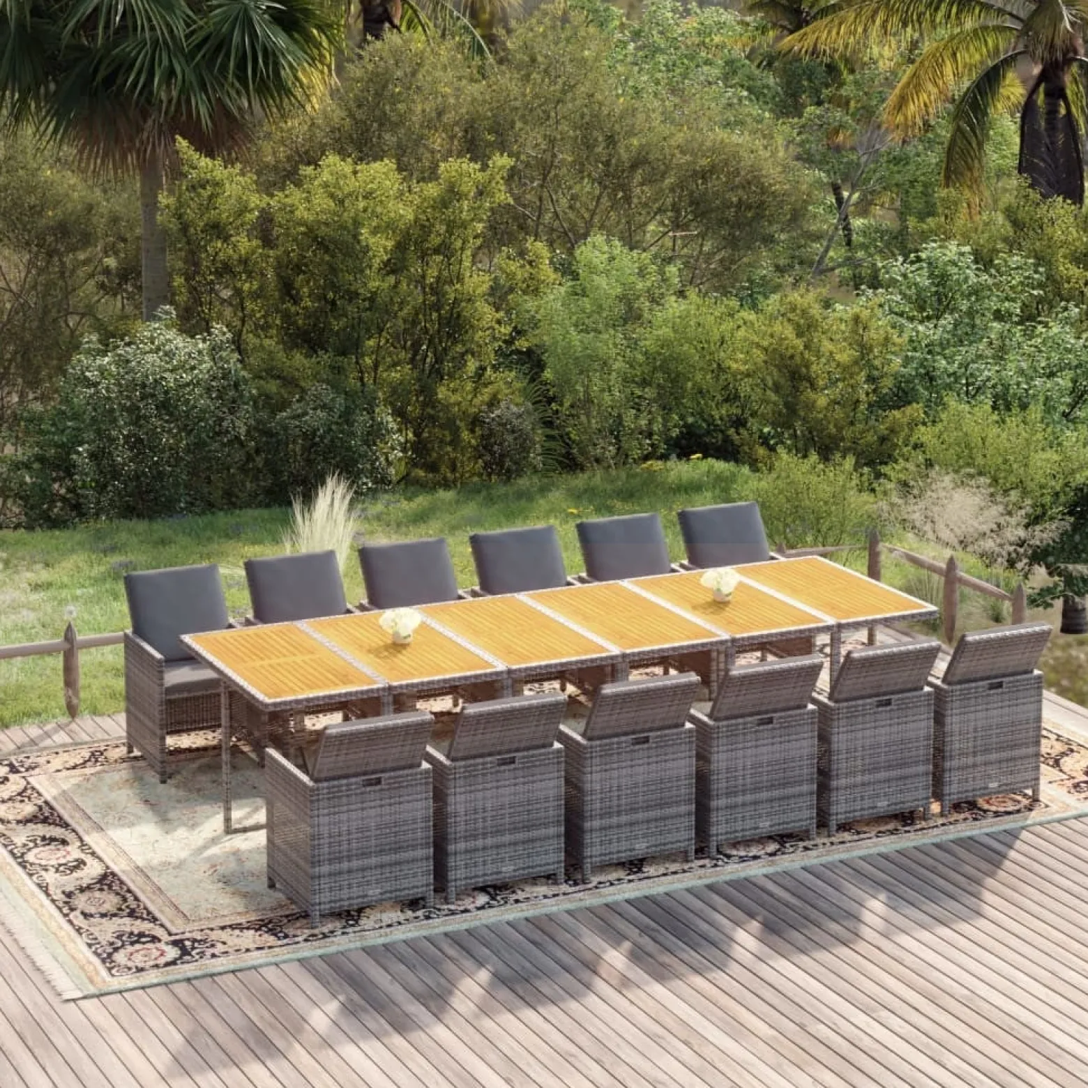 Zestaw Mebli Ogrodowych Stół Krzesła Rattan Poduszki Do Ogrodu Na Taras