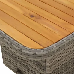 Zestaw mebli ogrodowych stolik krzesła szary technorattan na taras balkon