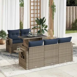 Zestaw Mebli Ogrodowych Stół Rattan Poduszki Do Ogrodu Na Taras Do Ogrodu