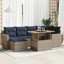 Zestaw Mebli Ogrodowych Stół Rattan Poduszki Do Ogrodu Na Taras Na Balkon