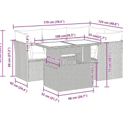 Zestaw Mebli Ogrodowych Stół Rattan Poduszki Do Ogrodu Na Taras Na Balkon