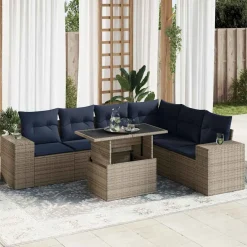 Zestaw Mebli Ogrodowych Stół Rattan Poduszki Do Ogrodu Na Taras Na Patio
