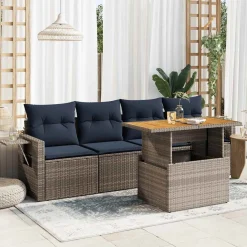 Zestaw Mebli Ogrodowych Stół Rattan Poduszki Do Ogrodu Na Taras Do Ogrodu