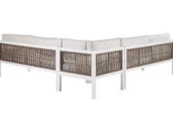 Zestaw mebli ogrodowych stół sofa biały