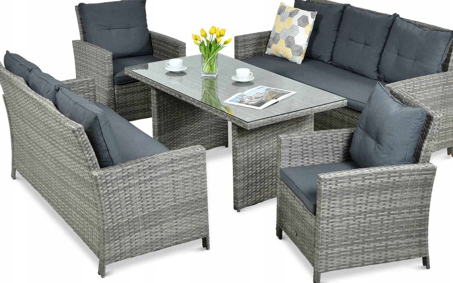Zestaw Mebli Ogrodowych Technorattan IBIZA FAMILY Sofa Stół Fotel na Taras