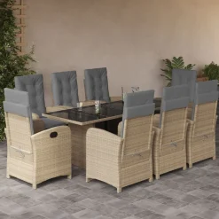 Zestaw mebli ogrodowych technorattan beż stół krzesła na taras ogród balkon