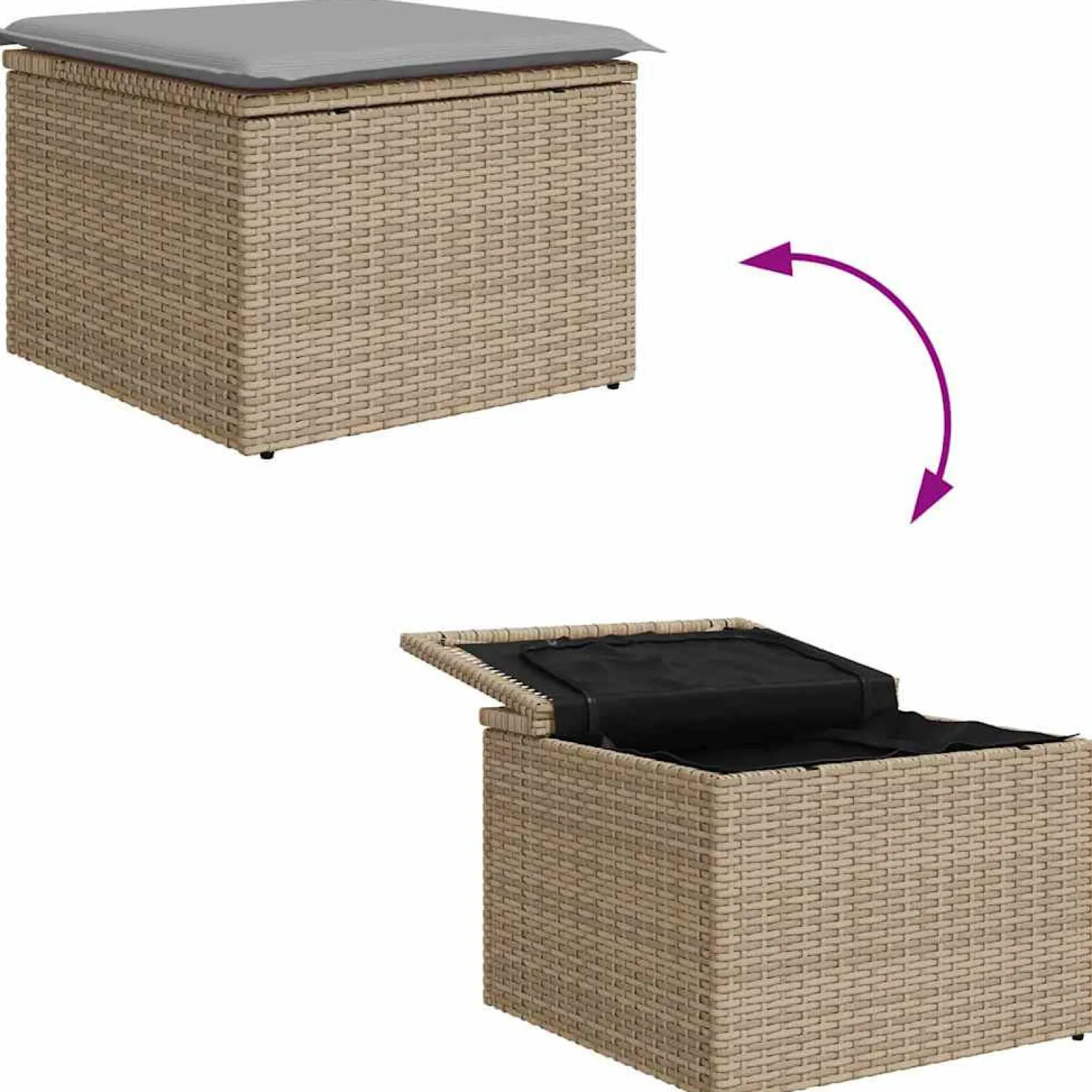 Zestaw Mebli Ogrodowych Wypoczynkowy Sofy Stolik Podnóżek Rattan Na Balkon