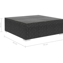Zestaw Mebli Ogrodowych Wypoczynkowy Sofy Stolik Podnóżek Rattan Do Ogrodu