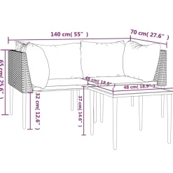 Zestaw Mebli Ogrodowych Wypoczynkowy Sofy Stolik Rattan Poduszki Na Balkon