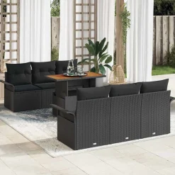 Zestaw Mebli Ogrodowych Wypoczynkowy Sofy Stolik Rattan Na Patio Na Taras