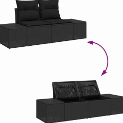 Zestaw Mebli Ogrodowych Wypoczynkowy Sofy Stolik Rattan Na Patio Na Taras