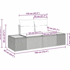 Zestaw Mebli Ogrodowych Wypoczynkowy Sofy Stolik Rattan Poduszki Na Patio