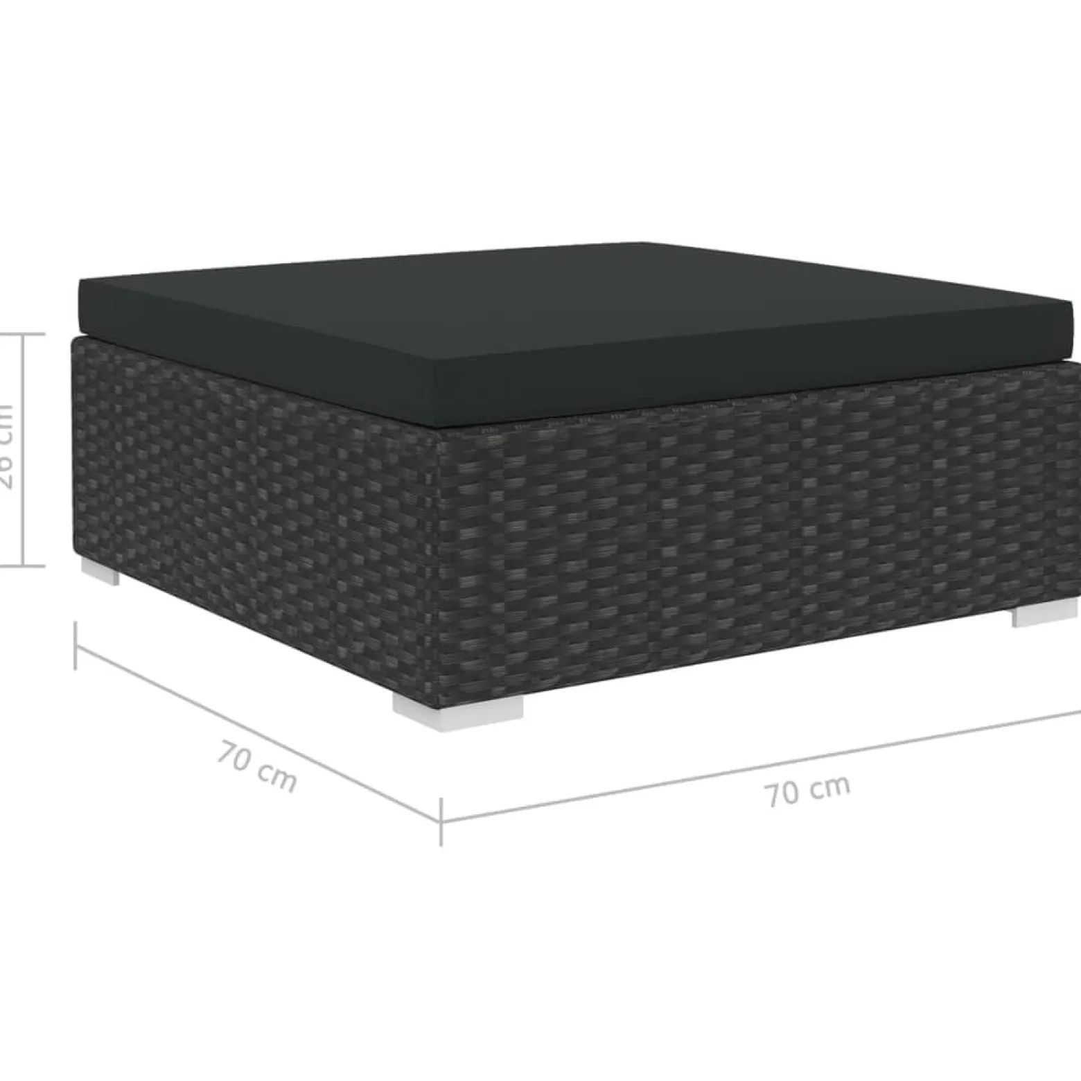 Zestaw Mebli Ogrodowych Wypoczynkowy Sofy Stolik Podnóżek Rattan Na Patio