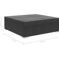 Zestaw Mebli Ogrodowych Wypoczynkowy Sofy Stolik Podnóżek Rattan Na Patio