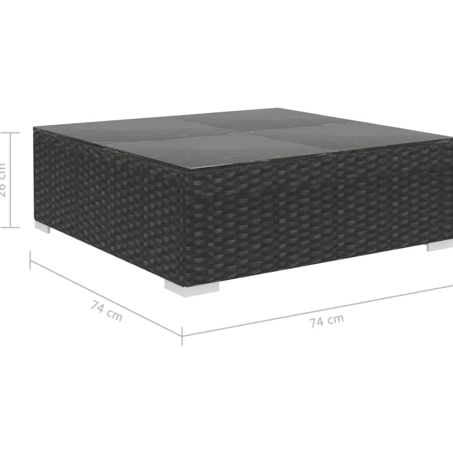 Zestaw Mebli Ogrodowych Wypoczynkowy Sofy Stolik Podnóżek Rattan Na Patio