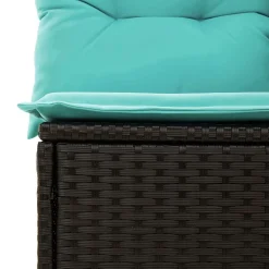 Zestaw Mebli Ogrodowych Wypoczynkowy Rattan Czarny Sofa Stół Taras