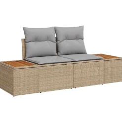 Zestaw Mebli Ogrodowych Wypoczynkowy Sofy Rattan Poduszki Na Patio