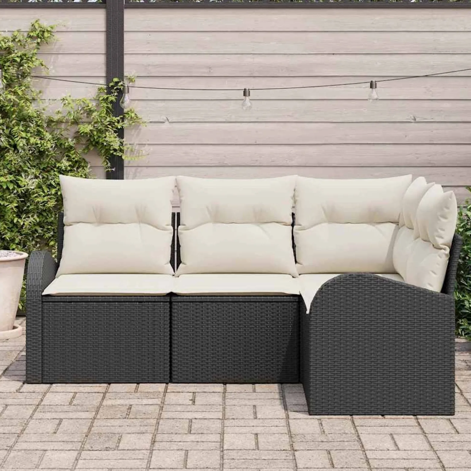 Zestaw Mebli Ogrodowych Wypoczynkowy Sofy Rattan Poduszki Na Patio