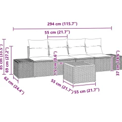 Zestaw Mebli Ogrodowych Wypoczynkowy Sofy Stolik Rattan Na Patio Na Taras