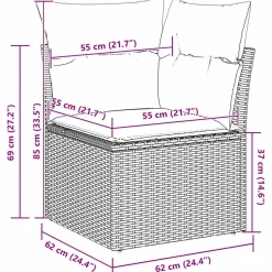 Zestaw Mebli Ogrodowych Wypoczynkowy Sofy Stolik Rattan Poduszki Na Balkon