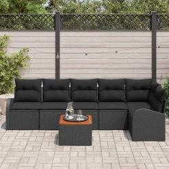 Zestaw Mebli Ogrodowych Wypoczynkowy Sofy Stolik Rattan Poduszki Na Balkon