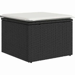 Zestaw Mebli Ogrodowych Wypoczynkowy Sofy Stolik Podnóżek Rattan Na Patio