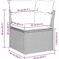 Zestaw Mebli Ogrodowych Wypoczynkowy Sofy Stolik Rattan Poduszki Na Balkon